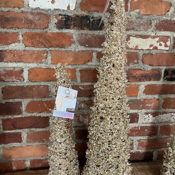 Rachel Zoe gold sparkly Christmas trees. One is 30 inches. The smaller one is 18 - Picture 3 of 16